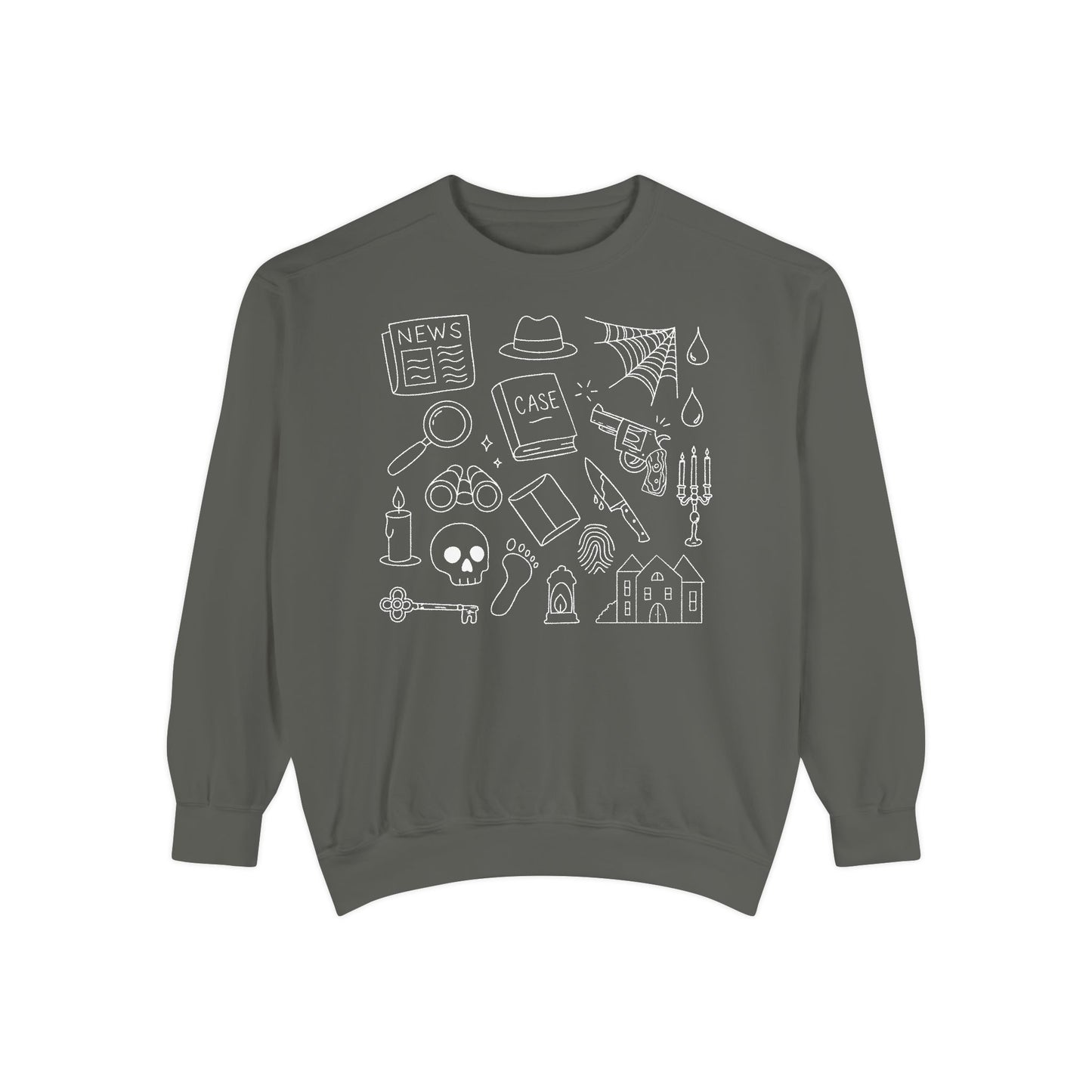 Mystery/Thriller Genre Doodle Crewneck