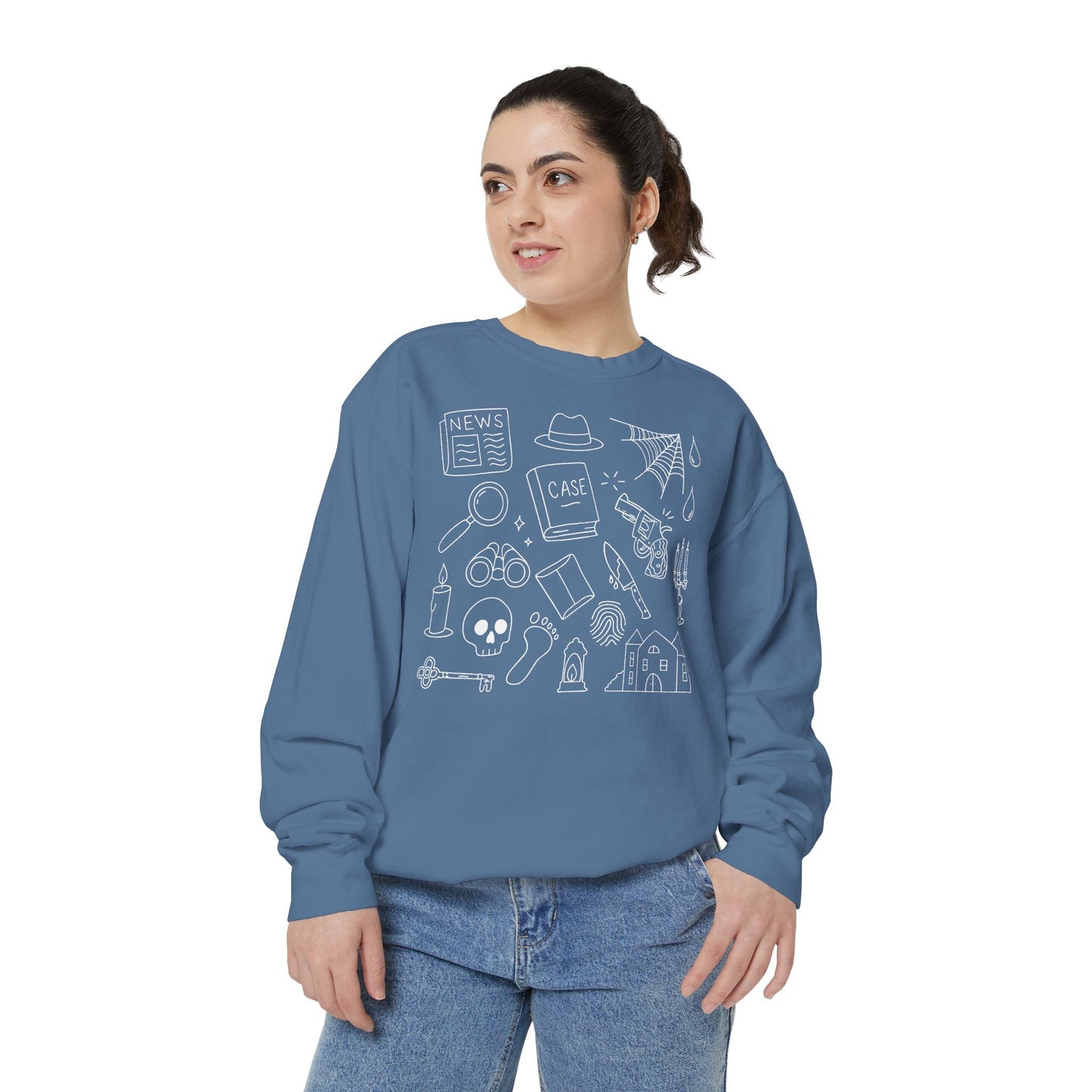 Mystery/Thriller Genre Doodle Crewneck