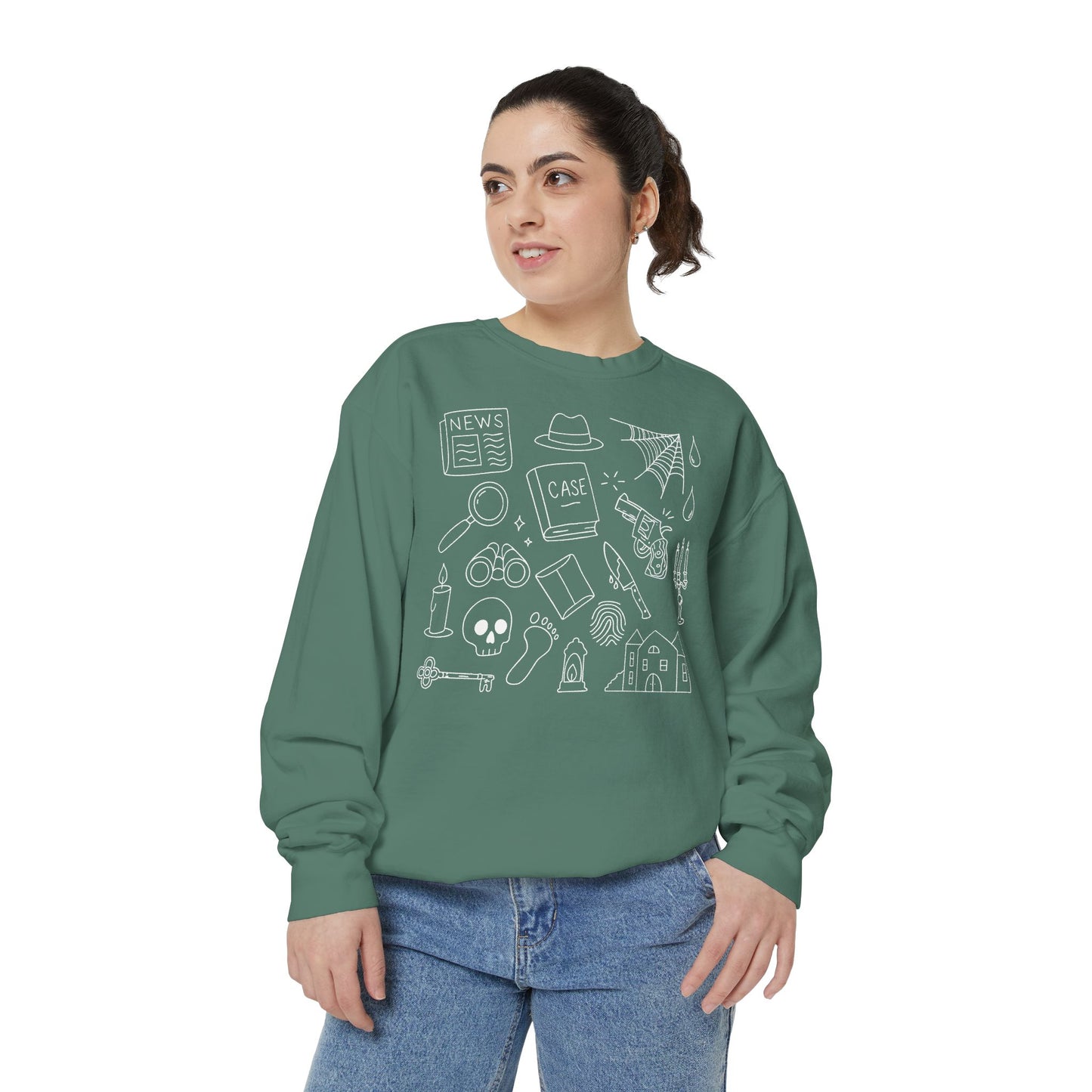 Mystery/Thriller Genre Doodle Crewneck