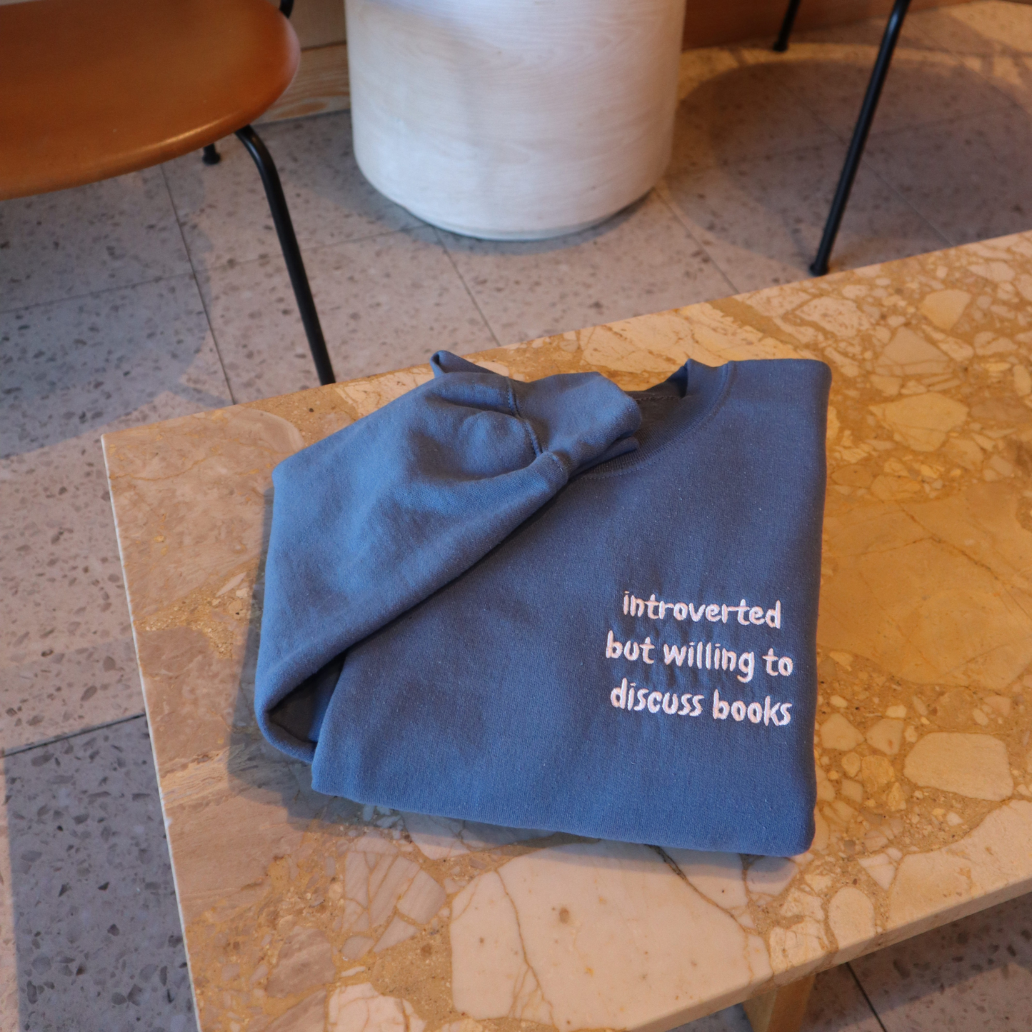 Introverted but Willing to Discuss Books Crewneck