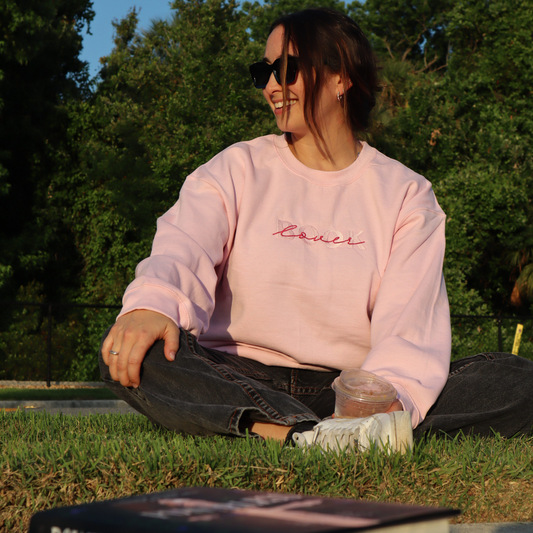 BOOK Lover Pink Crewneck