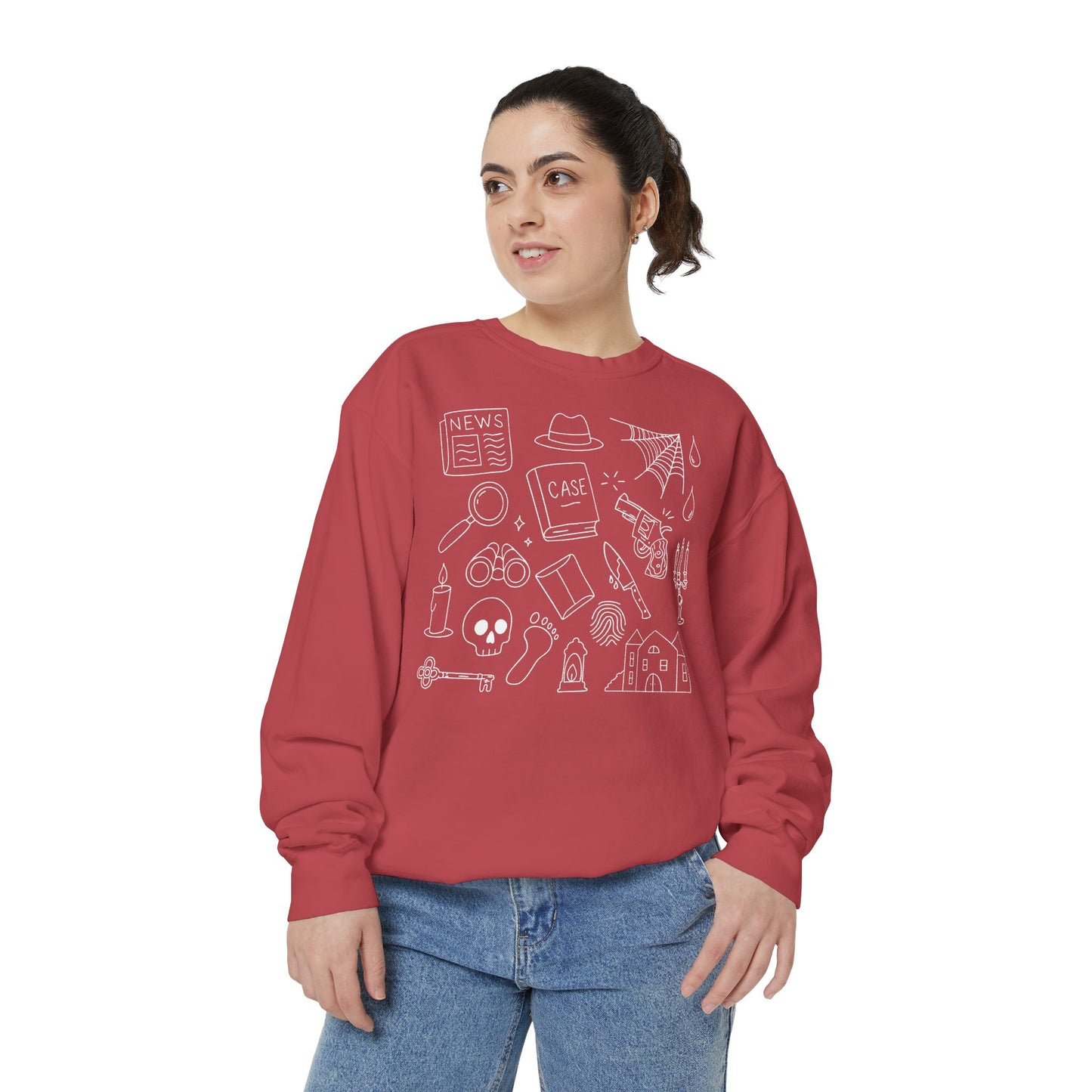 Mystery/Thriller Genre Doodle Crewneck