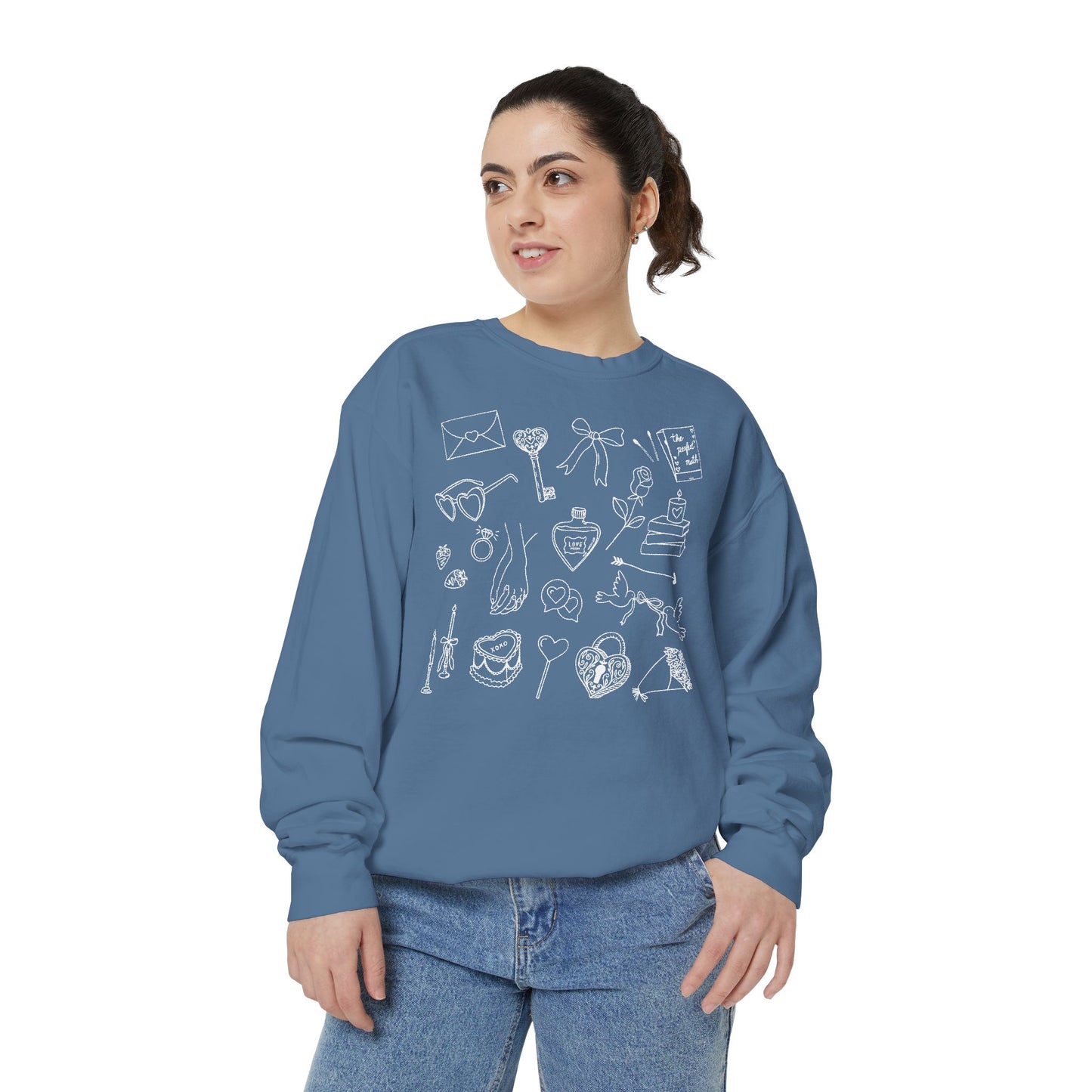 Romance Genre Doodle Crewneck