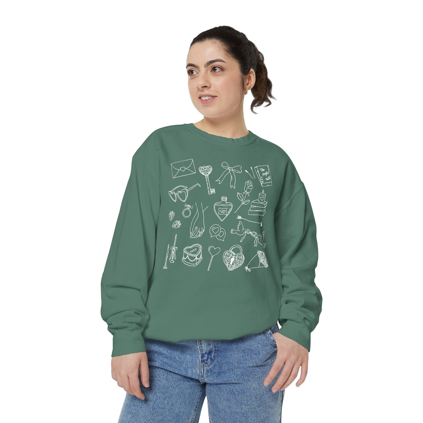 Romance Genre Doodle Crewneck